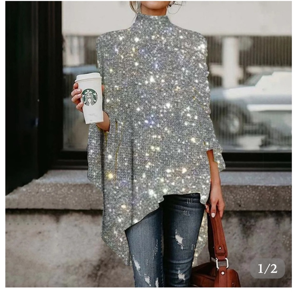 Brand new with tag silver top